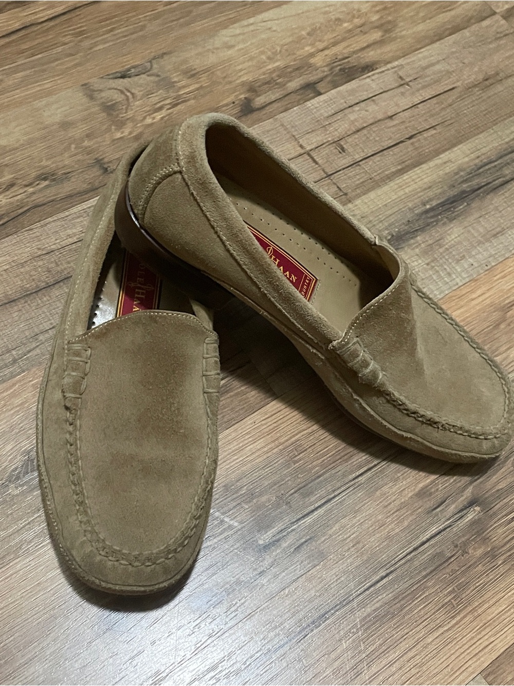 Cole Haan Country Tan Suede Driving Moccasins Loafers Flat Size 8M Brazil